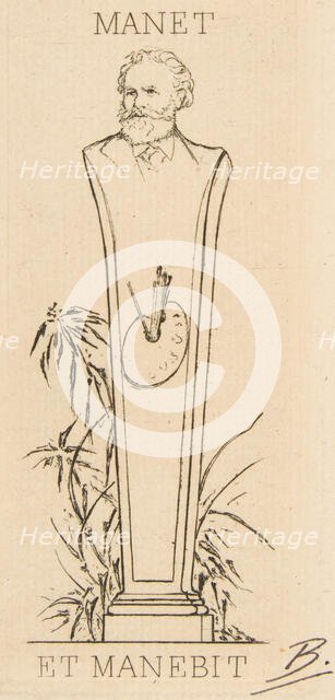 Ex-libris of Manet, 1875. Creator: Felix Bracquemond.