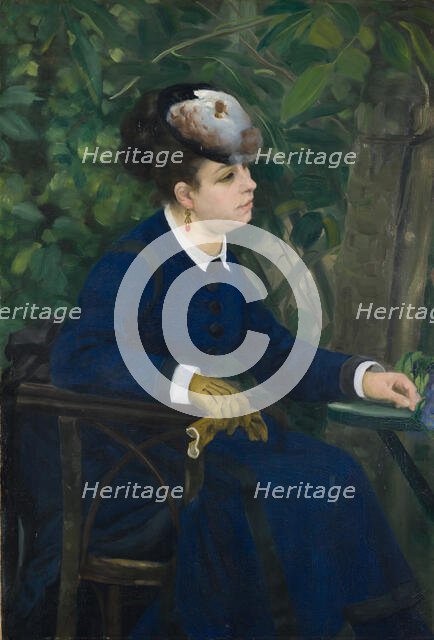 Woman in a Garden (Woman with a Seagull Hat), 1868. Creator: Renoir, Pierre Auguste (1841-1919).