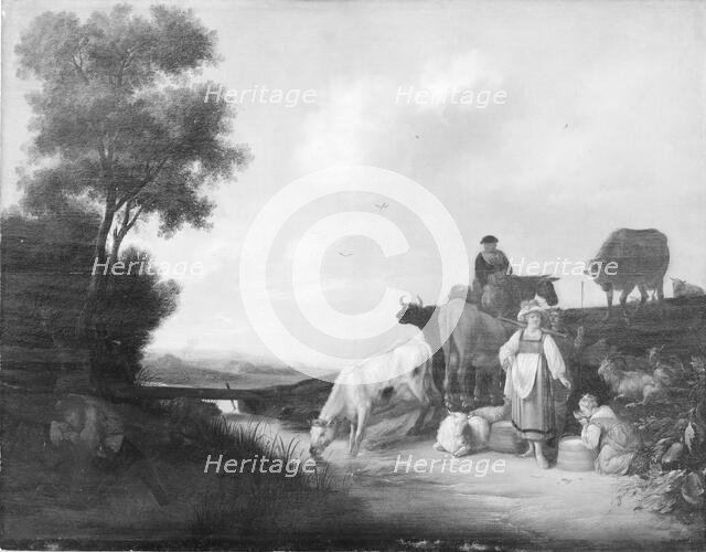 Cattle by a Watering Place, 1645-1670. Creator: Jacob Weyer.