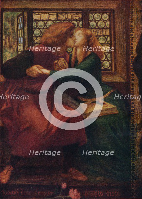 'Paolo and Francesca da Rimini (detail)', 1855. Artist: Dante Gabriel Rossetti.