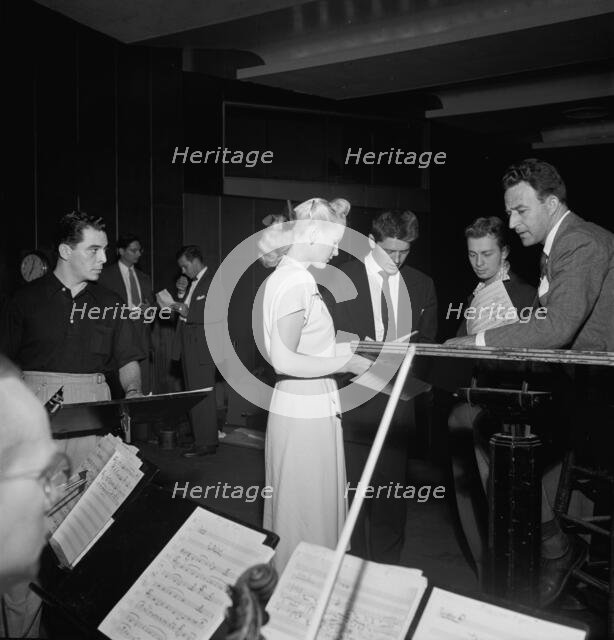 Portrait of Gordon MacRae, Jerry Wald, Mel Tormé, Jerry..., Saturday Teentimers Show, N.Y., 1947. Creator: William Paul Gottlieb.