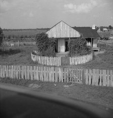 Cabin of sugarcane worker, Bayou La Fourche, Louisiana, 1937. Creator: Dorothea Lange.