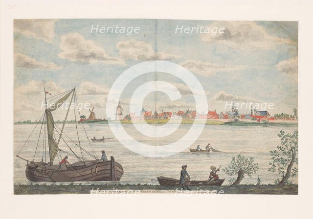 The town of Schoonhoven on the River Rhine in Holland, 1787. Creator: Jan Brandes.