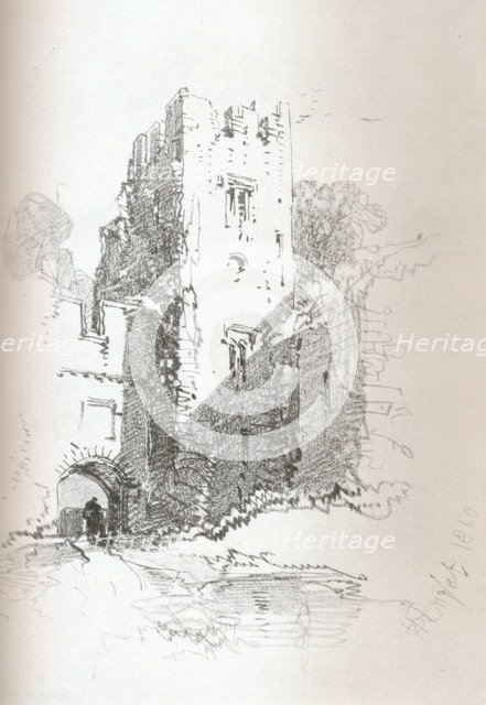 'Crookston Castle, near Paisley', 1840. Artist: Henry Bright.