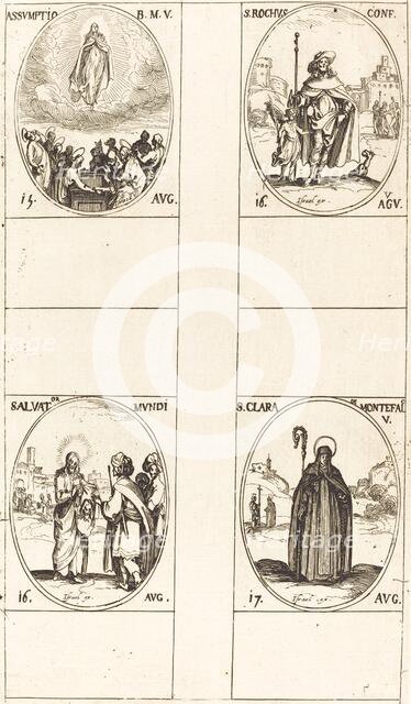 The Assumption; St. Roch; Salvator Mundi; St. Clare of Monte Falco. Creator: Jacques Callot.