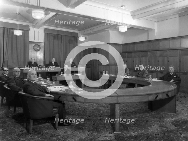 Boardroom scene at the Barnsley Co-op, South Yorkshire, 1957.  Artist: Michael Walters