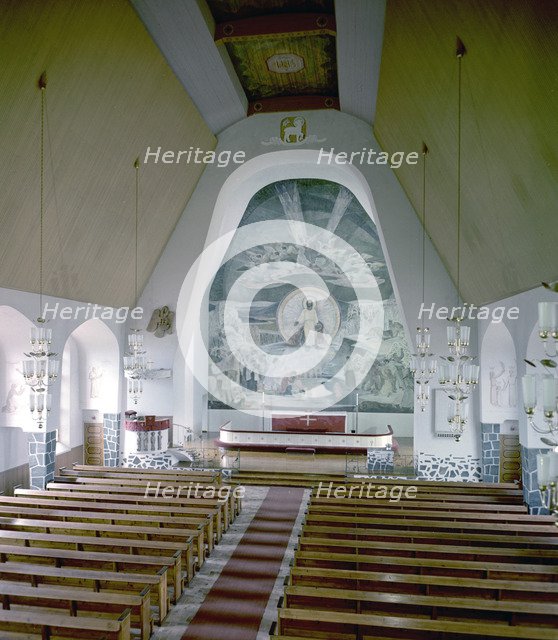 Altar fresco by Lennart Segerstråle, church of Rovaniemi, Finland. Artist: Göran Algård