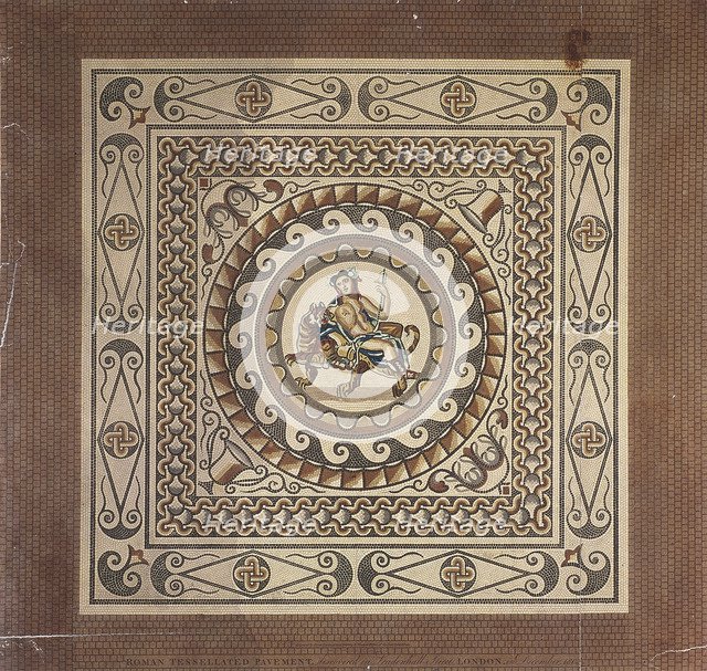 Roman tessellated pavement, discovered in Leadenhall Street, London, 1804. Artist: James Basire II