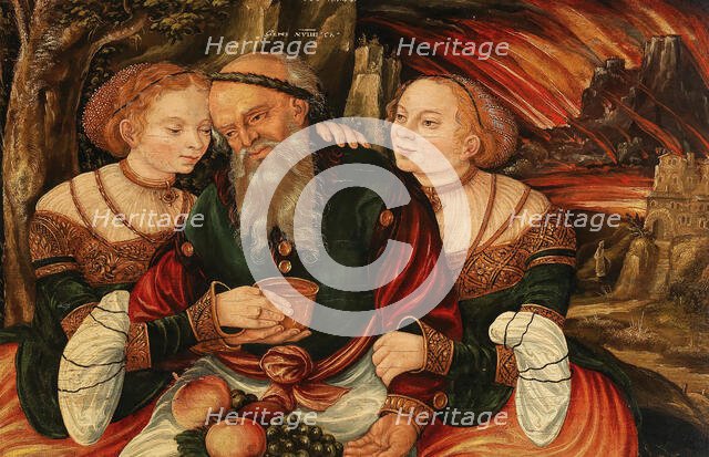 Lot and his Daughters, c. 1570. Creator: Thiem, Veit (?-ca 1574).
