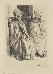 Paysannes des Environs de Boulogne (Peasant women from near Boulogne), 1873. Creator: Alphonse Legros.