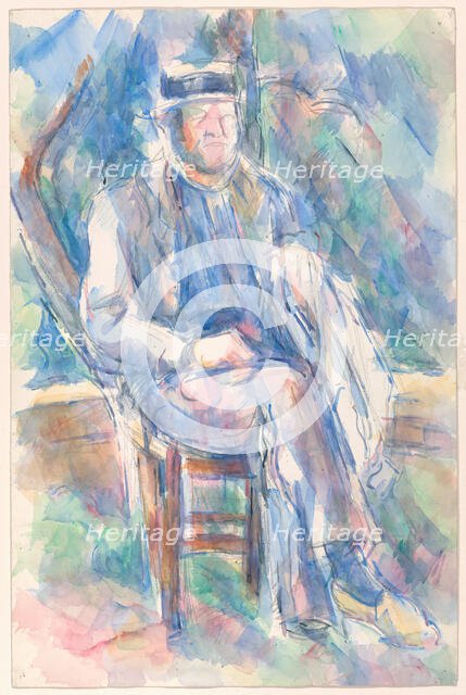 Man Wearing a Straw Hat, 1905/06. Creator: Paul Cezanne.