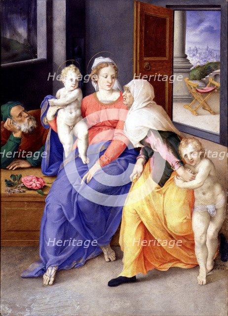 The Holy Family with John the Baptist as a Boy and Saint Elizabeth, 1556-1557. Artist: Clovio, Giulio (1498-1575)