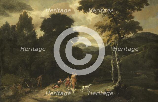 Landscape with Hunters, 1660-1687. Creator: Jacob Esselens.