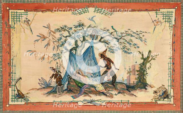 Monostatos and the sleeping Pamina. Stage design for the opera Die Zauberflöte by ... Amadeus Mozart Creator: Hagel; Alfred (1898-1945).