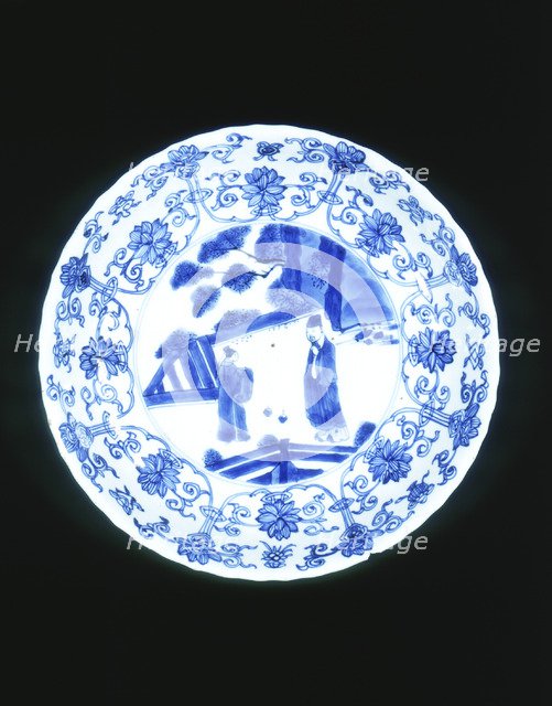 Blue and white plate, Qing dynasty, Kangxi middle period, China, 1683-1700. Artist: Unknown