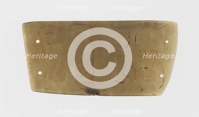 Plaque, Eastern Zhou dynasty, (c. 770-256 B.C.), 7th/6th century B.C.  Creator: Unknown.