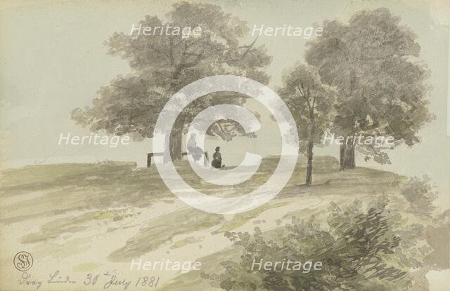 Three Linden Trees, 1881. Creator: Heinrich Adolf Valentin Hoffmann.