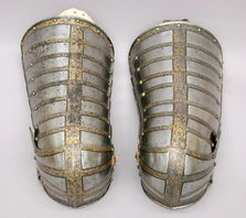 Right Thigh and Knee Defense (Cuisse and Poleyn) for the armour of Sir John Scudamore, British,1587. Creators: Royal Workshops at Greenwich, Jacob Halder.