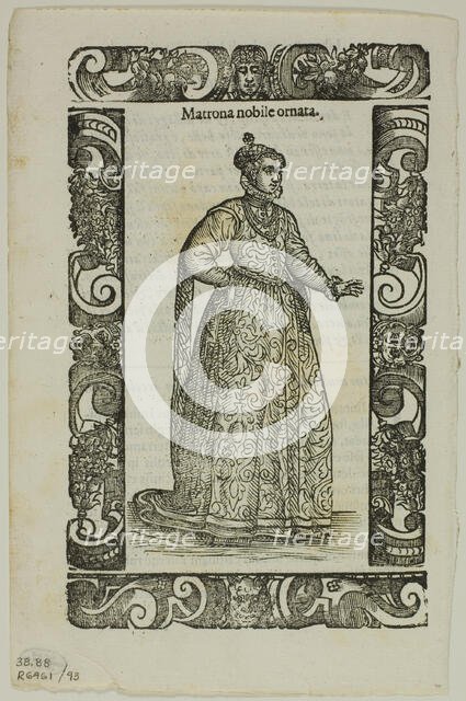 Leaf from Habiti antichi e moderni, plate 93 from Woodcuts from Books of the XVI Century, 1598... Creator: Cesare Vecellio.