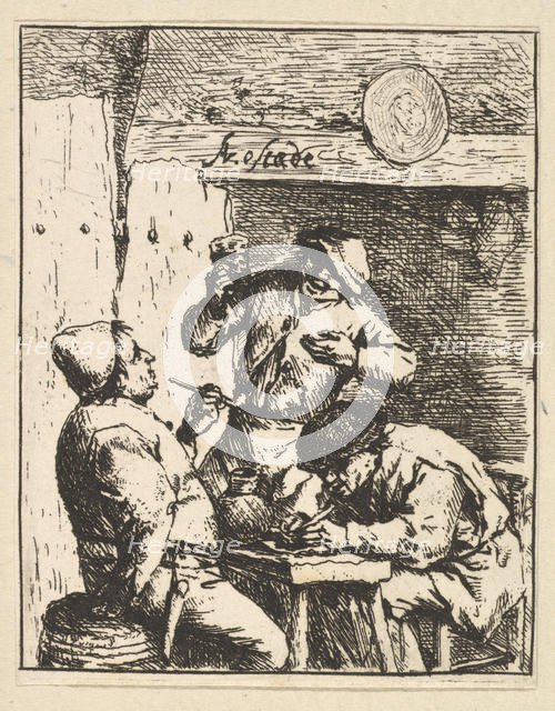 Singer Standing Between Two Smokers, 1610-85. Creator: Adriaen van Ostade.