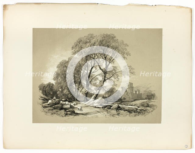 Leicester Castle, from Picturesque Selections, 1860. Creator: James Duffield Harding.