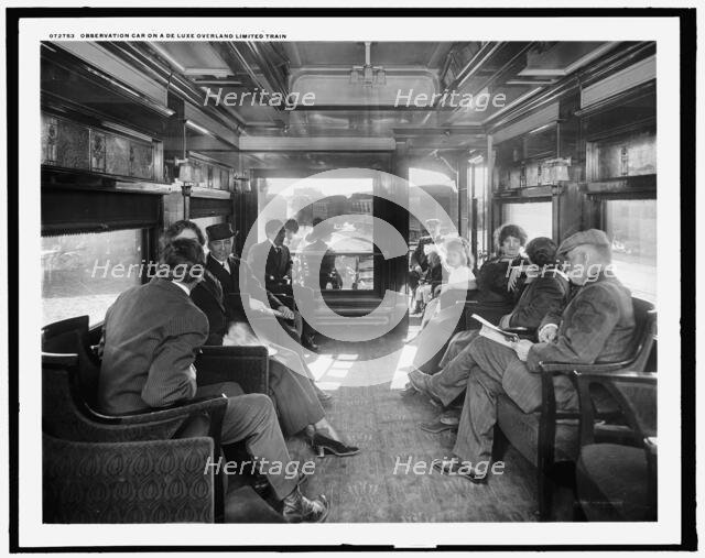 Observation car on a deluxe overland limited train, between 1910 and 1920. Creator: Unknown.