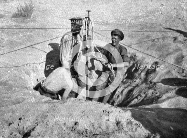Distant Fronts, In Palestine; Drilling a Well, 1917. Creator: Unknown.