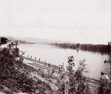 View on Tennessee River looking toward Chattanooga, ca. 1864. Creator: George N. Barnard.