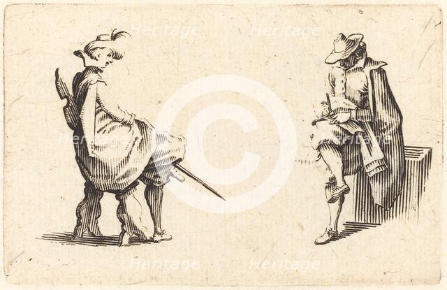Two Seated Figures, c. 1622. Creator: Jacques Callot.