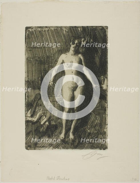 Standing Model, 1901. Creator: Anders Leonard Zorn.