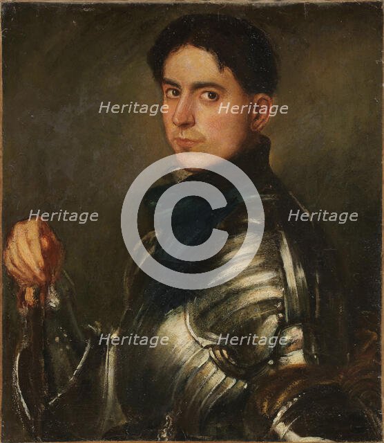 Self-portrait with armour, 1902. Creator: Spadini; Armando (1883-1925).