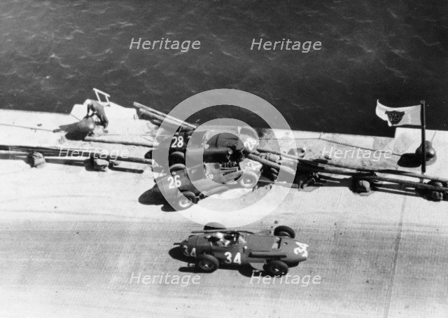 A crash at the Monaco Grand Prix, 1957. Artist: Unknown