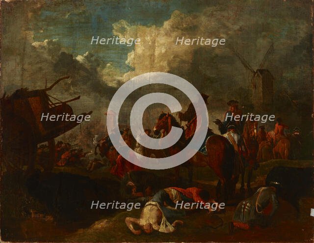Battle Scene, 18th century. Creator: August Querfurt.