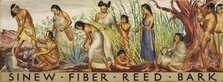 Sinew, Fiber, Reed, Bark (mural study), ca. 1933-1943. Creator: Unknown.