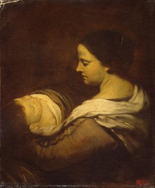 Woman with Sleeping Child , c. 1660. Creator: Martínez del Mazo, Juan Bautista (1605-1667).