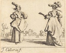 Two Society Women, c. 1623. Creator: Jacques Callot.