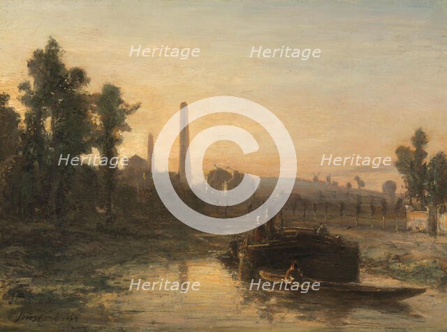 River View in France, possibly near Pontoise, 1855. Creator: Johan Barthold Jongkind.