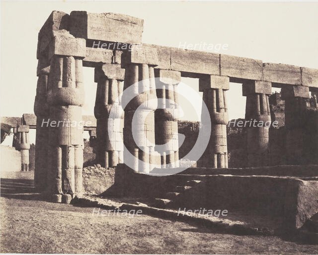 Louksor (Thèbes), Construction Postérieure - Galeries - Parallèles, 1851-52. Creator: Félix Teynard.