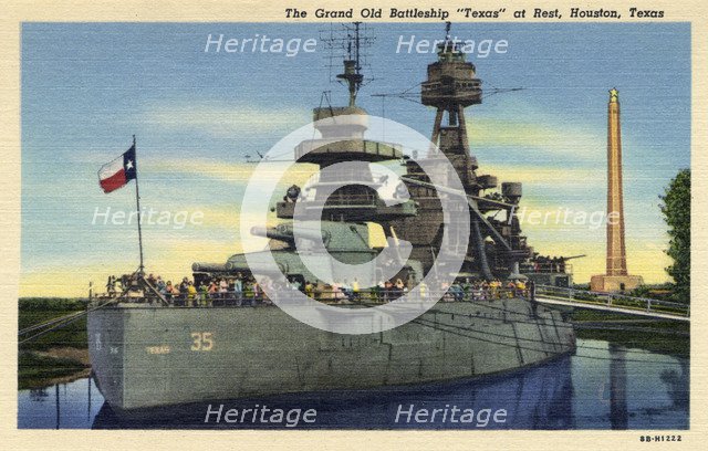 'The grand old battleship 'Texas' at rest, Houston, Texas', USA, 1948. Artist: Unknown
