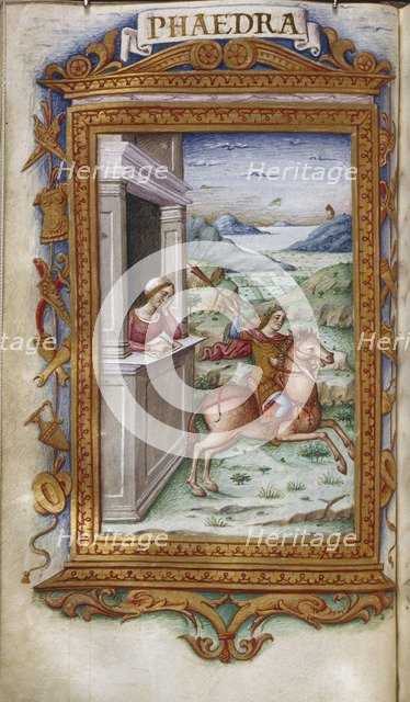 Phaedra gazing on Hippolytus (Illustration for The Heroides by Ovid), 1485-1499. Artist: Majorana, Cristoforo (active ca. 1480-1494)