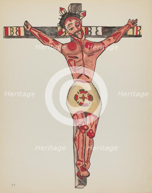 Plate 27: Christ Crucified, Mora: From Portfolio "Spanish Colonial Designs of New Mexico", 1935/1942 Creator: Unknown.