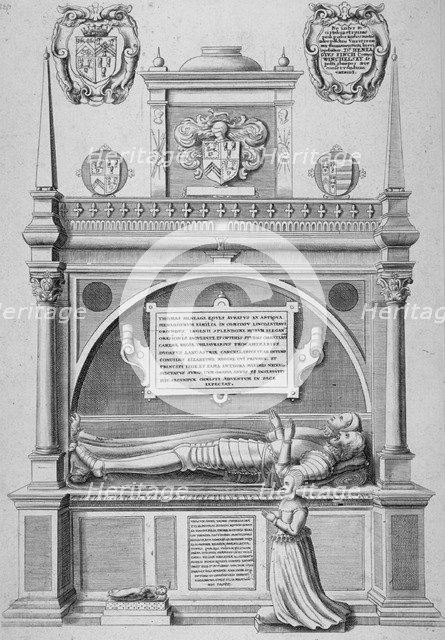 Monument of Sir Paul Heneage in old St Paul's Cathedral, City of London, 1656. Artist: Wenceslaus Hollar