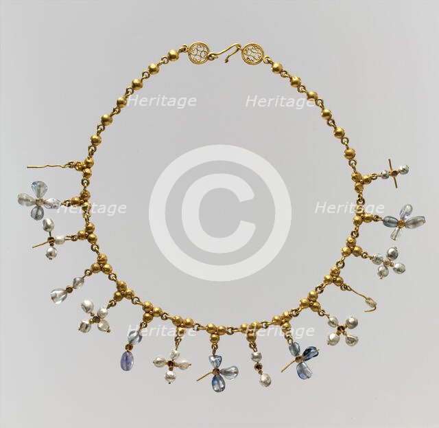 Necklace with Pendant Crosses, Byzantine, 6th-7th century. Creator: Unknown.