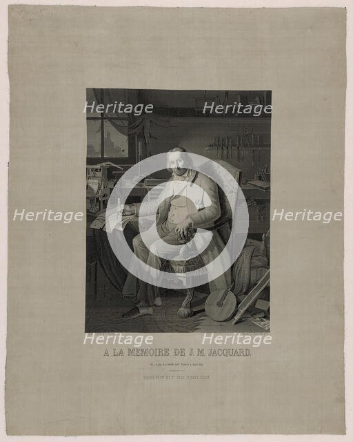 Portrait of Joseph Marie Jacquard (1752-1834), Lyon, 1839. Creator: Michel-Marie Carquillat.