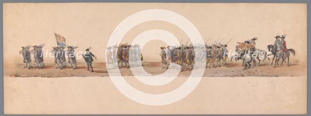 Historical parade at the second centenary of the Utrecht University, 1836 (plate 4), 1837. Creator: Victor Adam.