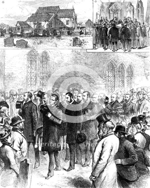 Removal of the remains of William Harvey at Hempstead Church, Essex, 1883. Creator: Unknown.