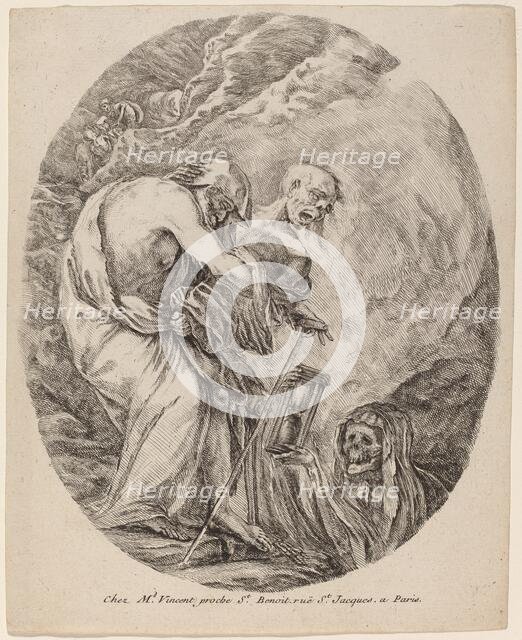 Death with an Old Man, probably 1648. Creator: Stefano della Bella.
