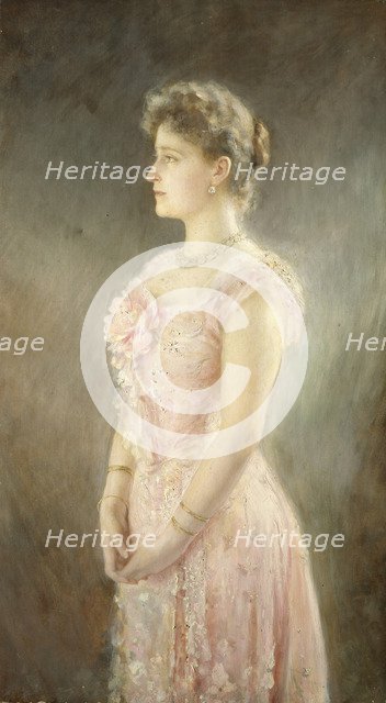 Portrait of Empress Alexandra Fyodorovna of Russia (1872-1918), the wife of Tsar Nicholas II, 1901. Artist: Stemberg, Viktor Karlovich (1863-after 1917)