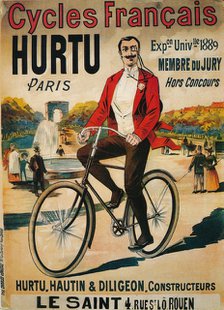 Advertisement for Hurtu bicycles, c1900. Artist: Unknown.
