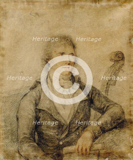 Portrait of the double bassist and composer Domenico Dragonetti (1763-1846). Creator: Bartolozzi, Francesco (1728-1813).